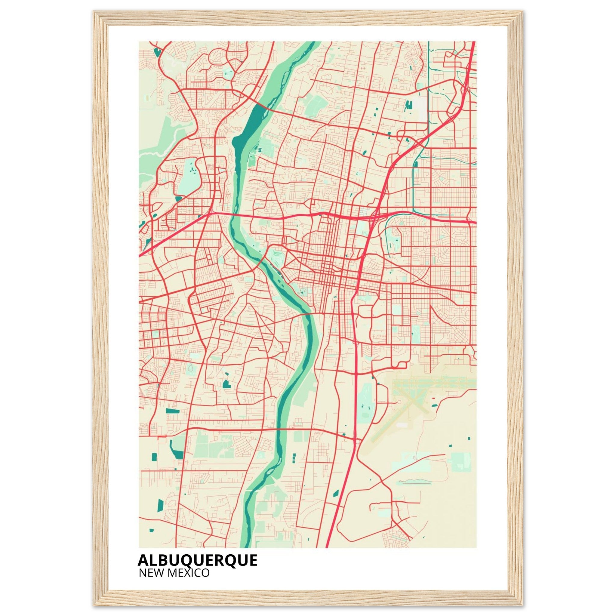 albuquerque map poster print