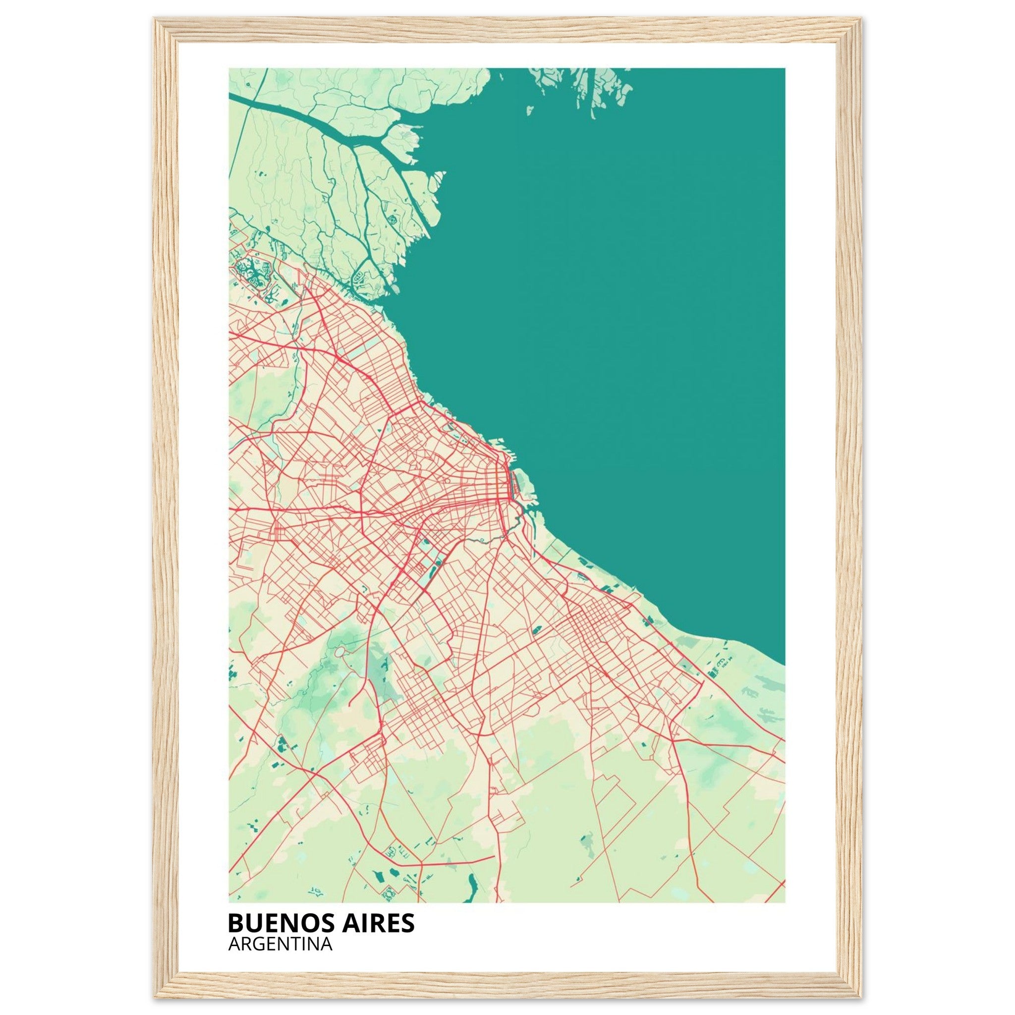 buenos aires argentina map poster print