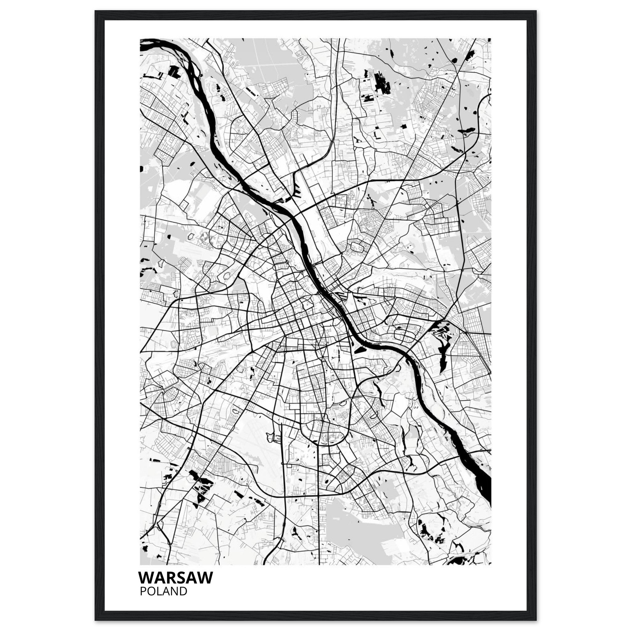 Warsaw Poland City Map Poster | Custom Map Art Print - Ink And Atlas