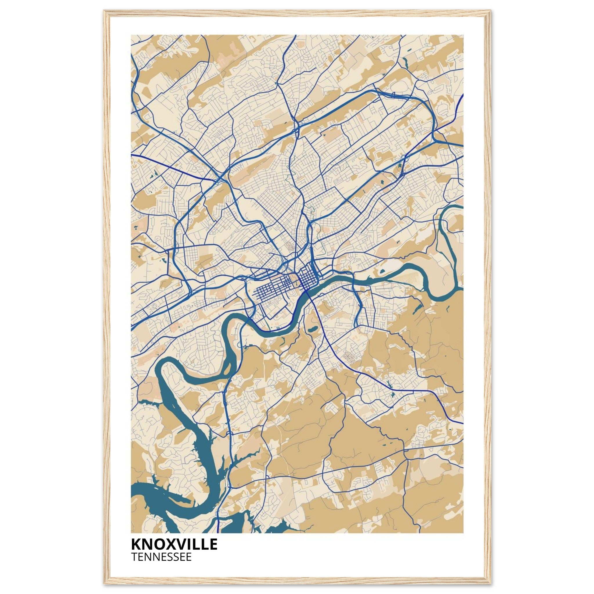 knoxville map poster print