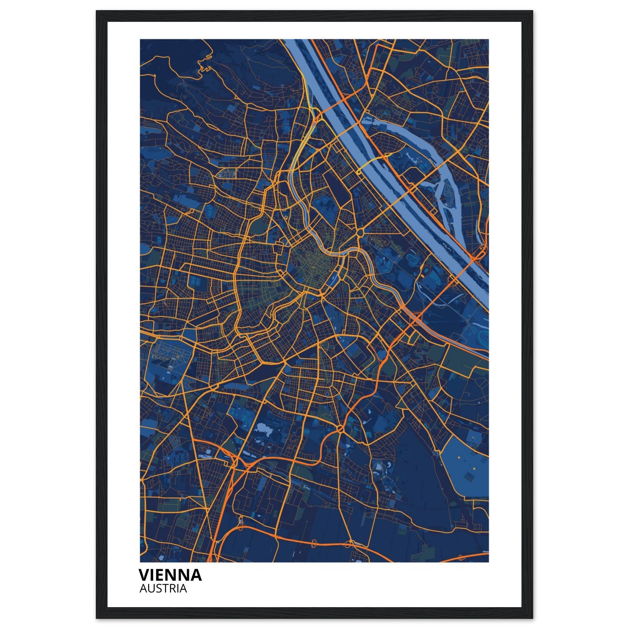 Vienna Austria City Map Poster | Custom Map Art Print - Ink And Atlas