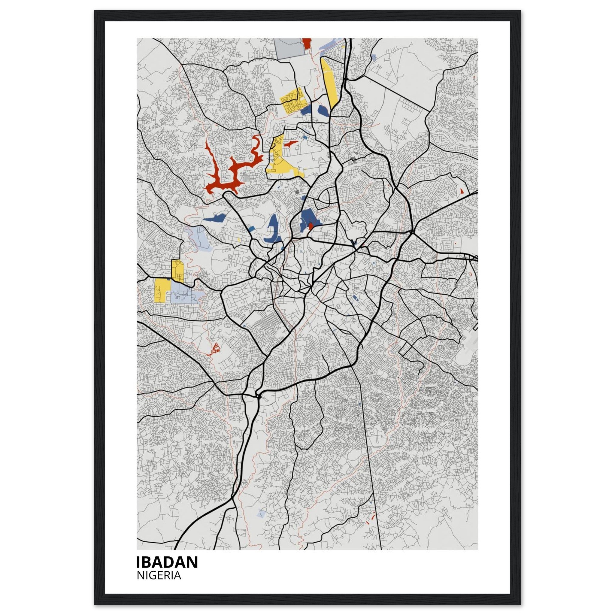 Ibadan Nigeria City Map Poster | Custom Map Art Print - Ink And Atlas