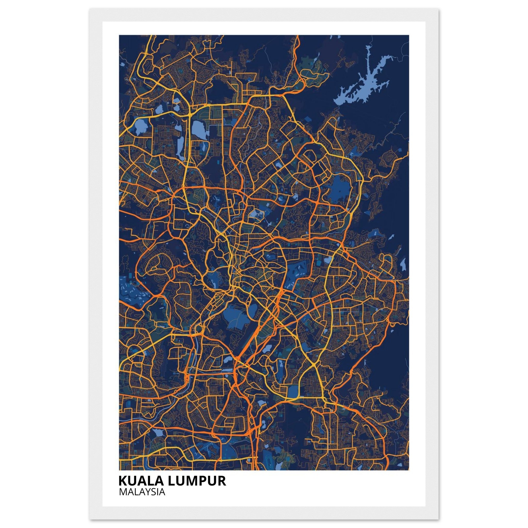 Kuala Lumpur Malaysia City Map Poster | Custom Map Art Print - Ink And Atlas