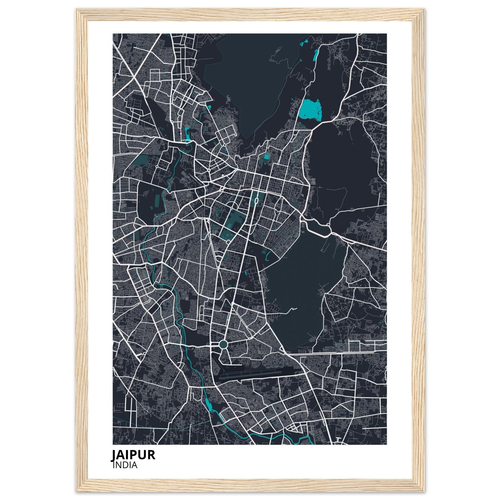 Jaipur India City Map Poster | Custom Map Art Print - Ink And Atlas