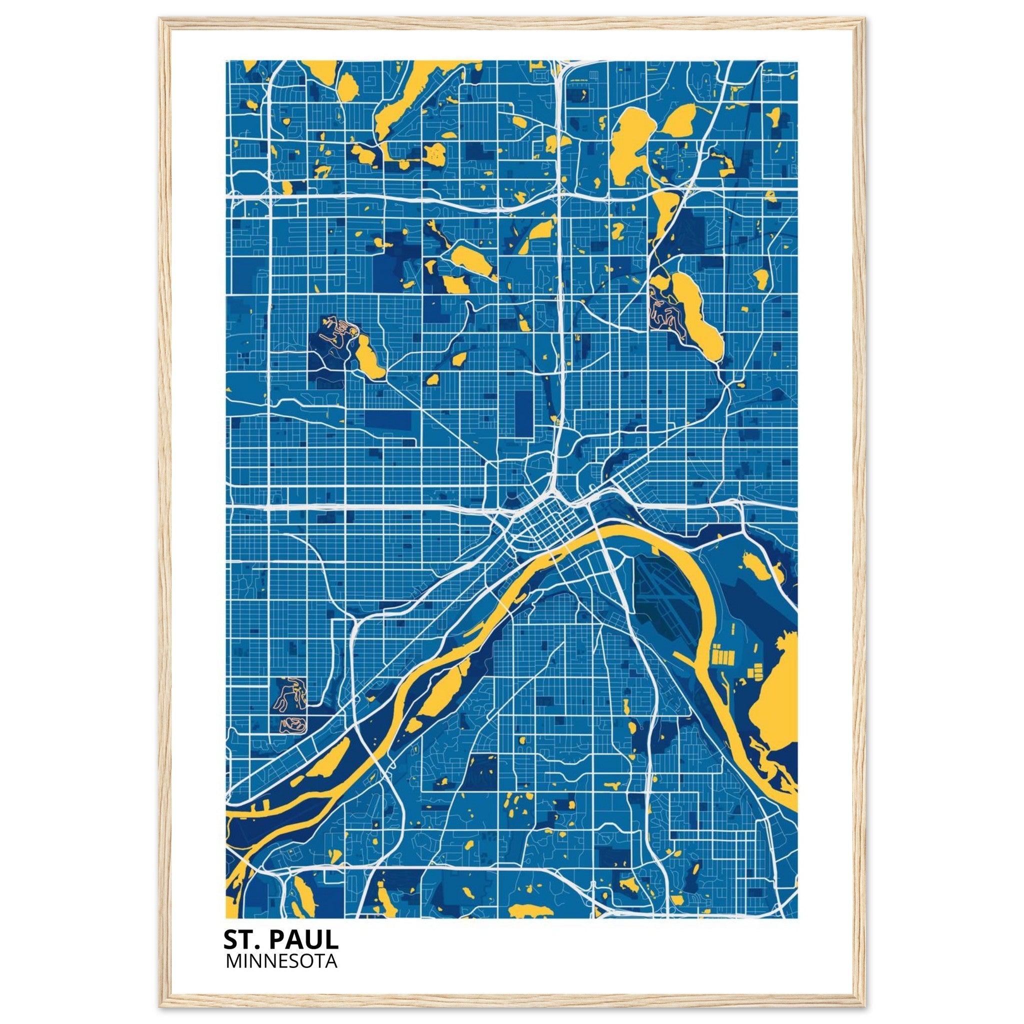 st paul map poster print
