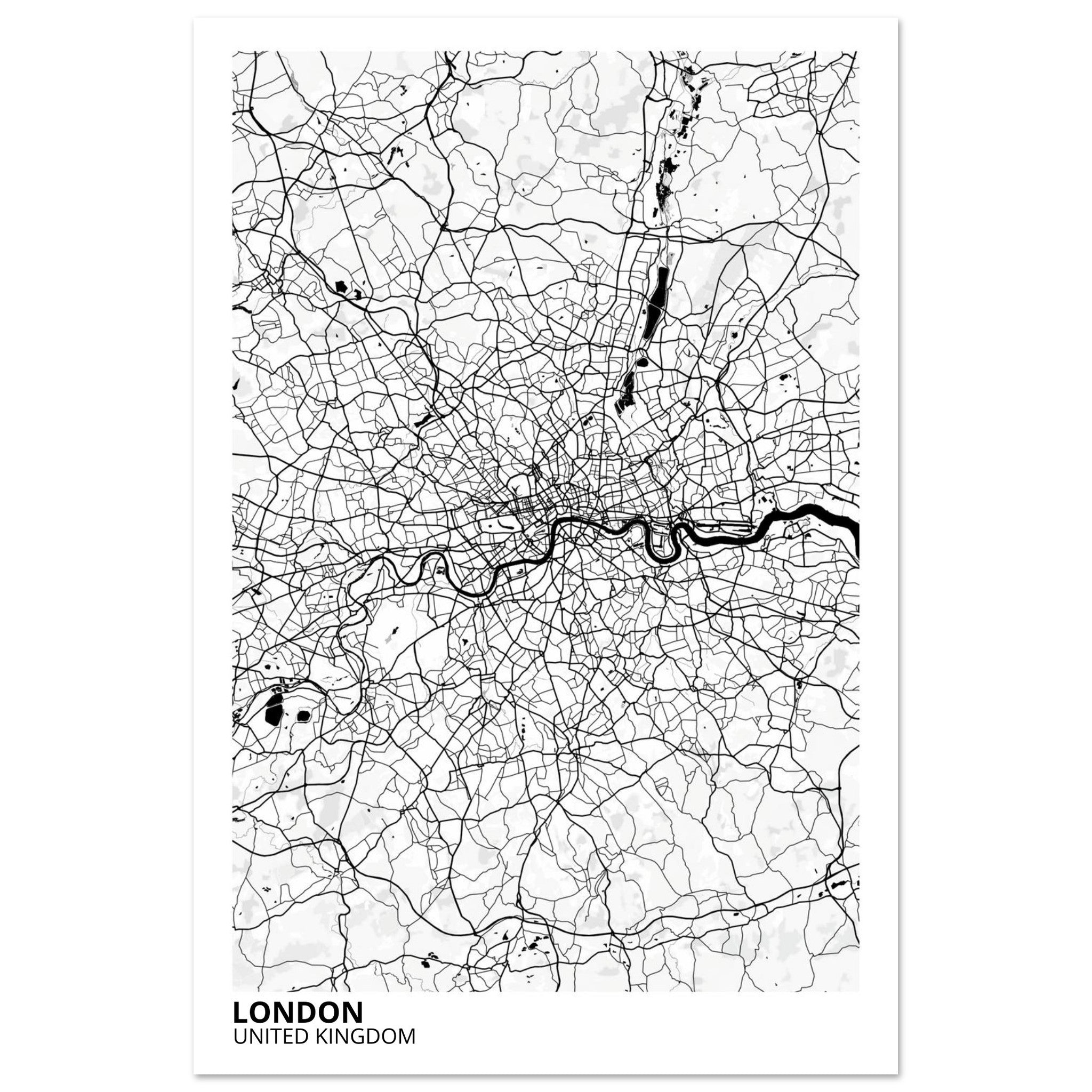 London United Kingdom City Map Poster | Custom Map Art Print - Ink And Atlas