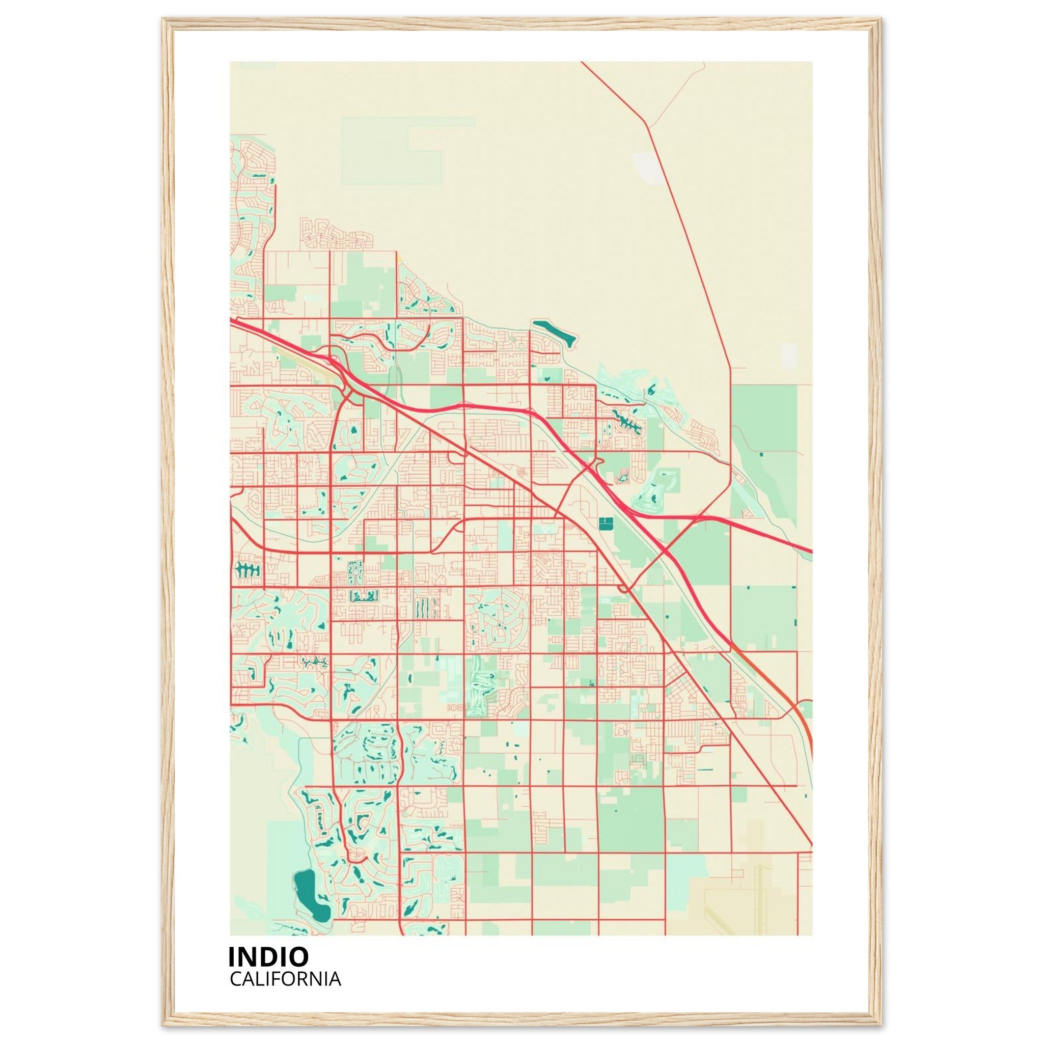 Indio California City Map Poster | Custom Map Art Print - Ink And Atlas