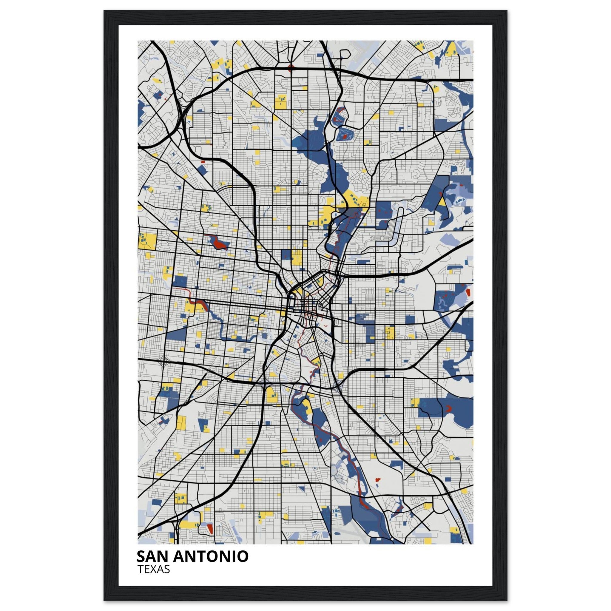 San Antonio Texas City Map Poster | Custom Map Art Print - Ink And Atlas