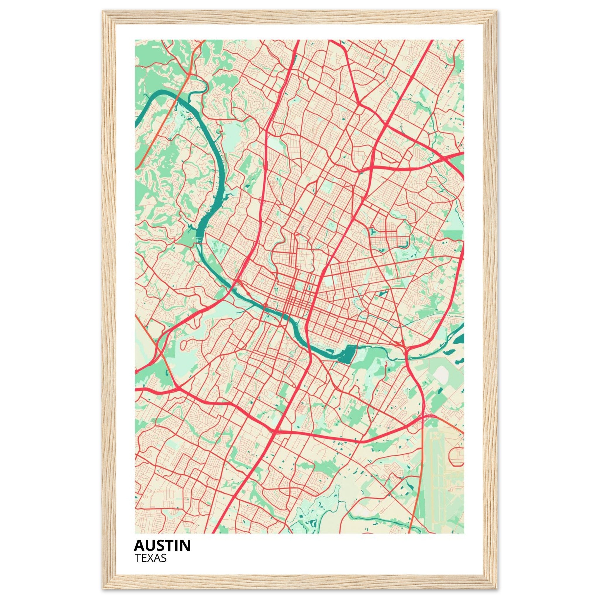 austin map poster print