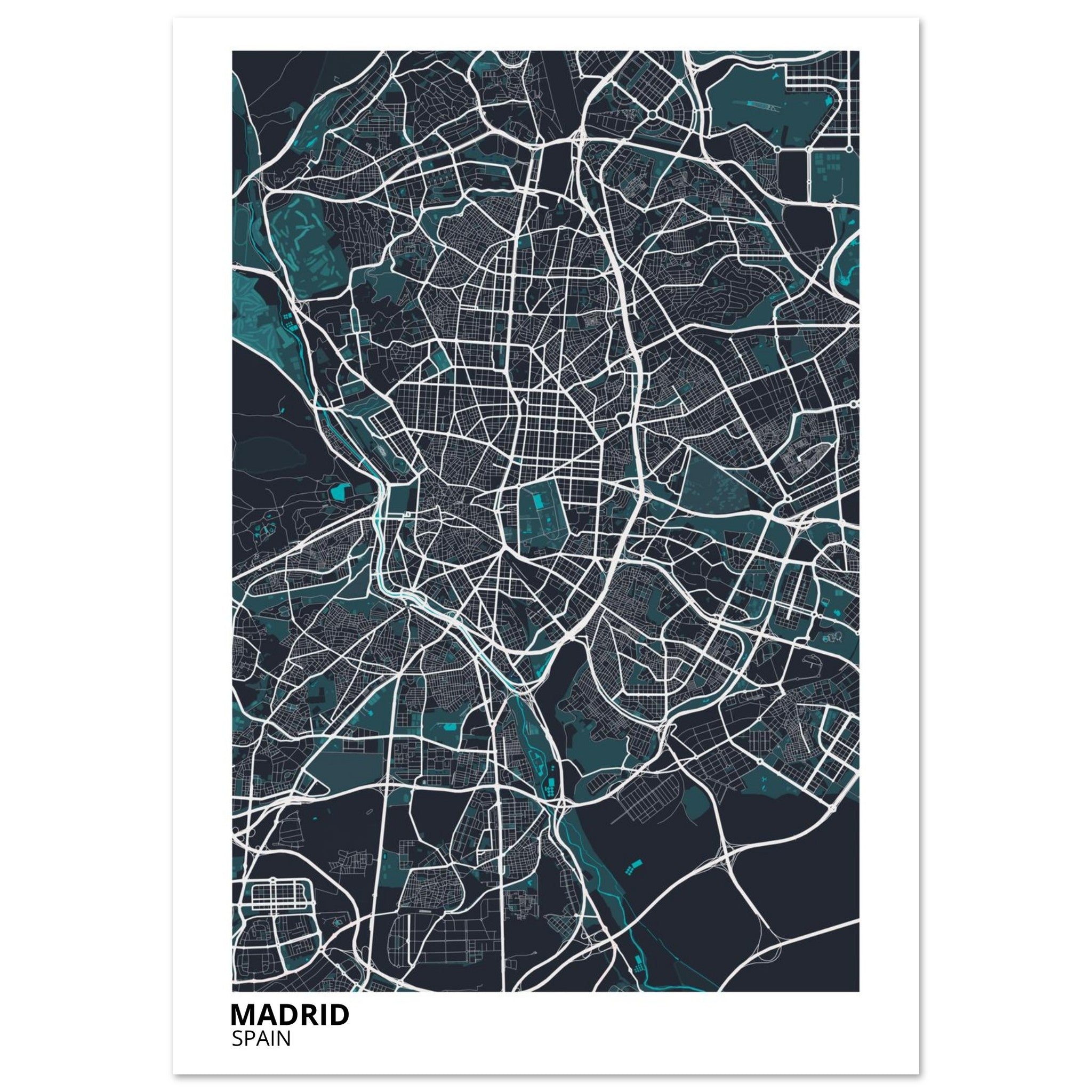 Madrid Spain City Map Poster | Custom Map Art Print - Ink And Atlas