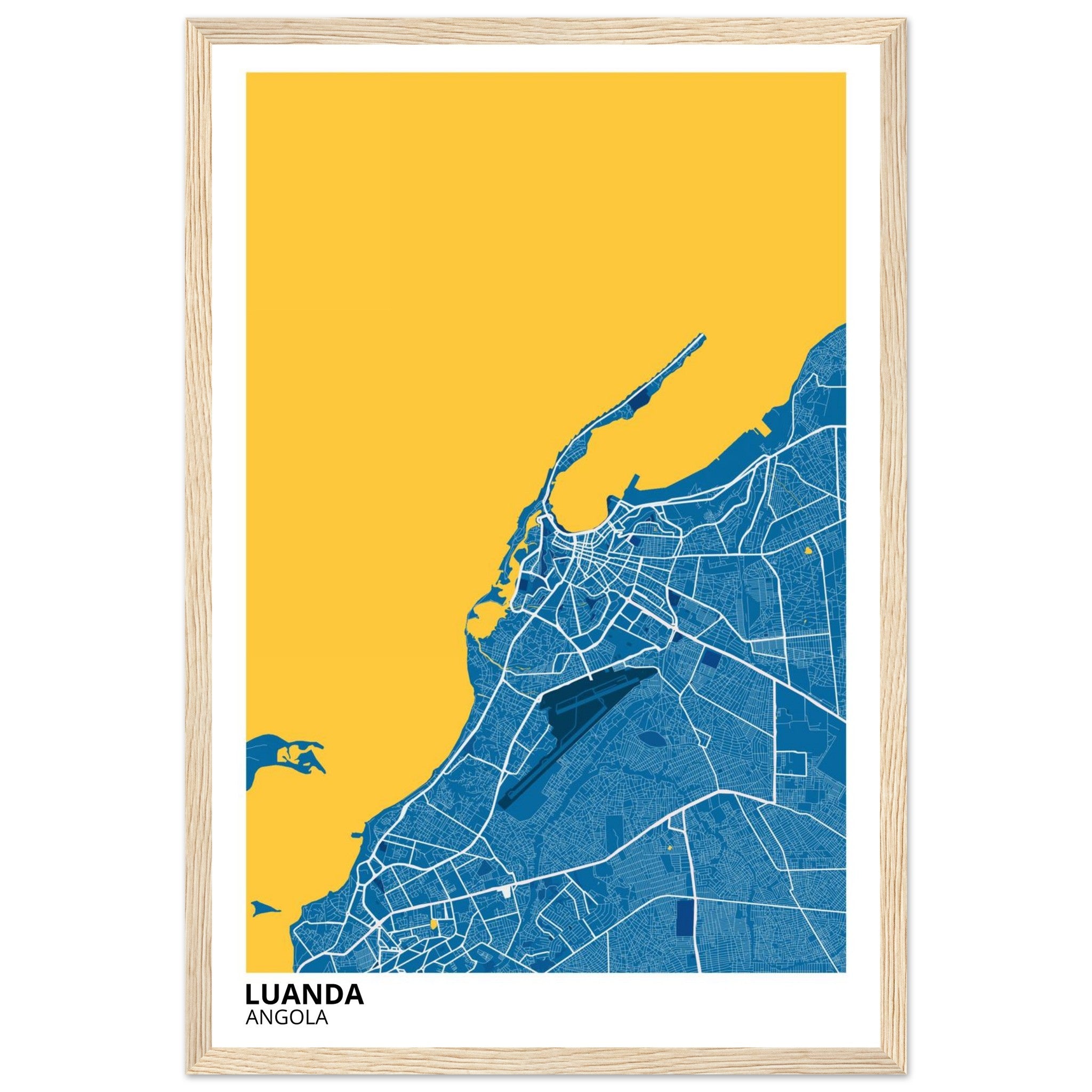 Luanda Angola City Map Poster | Custom Map Art Print - Ink And Atlas