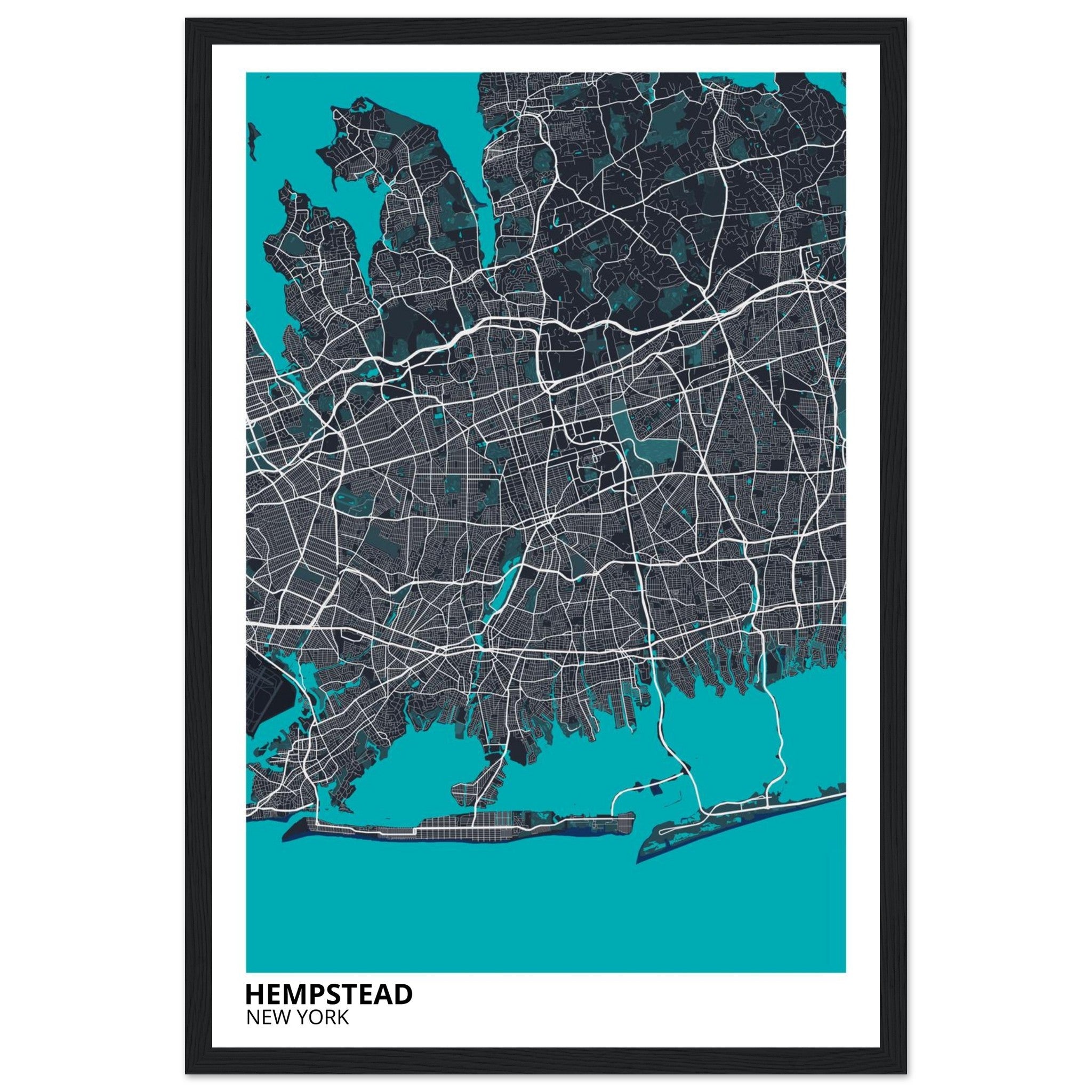 hempstead map poster print