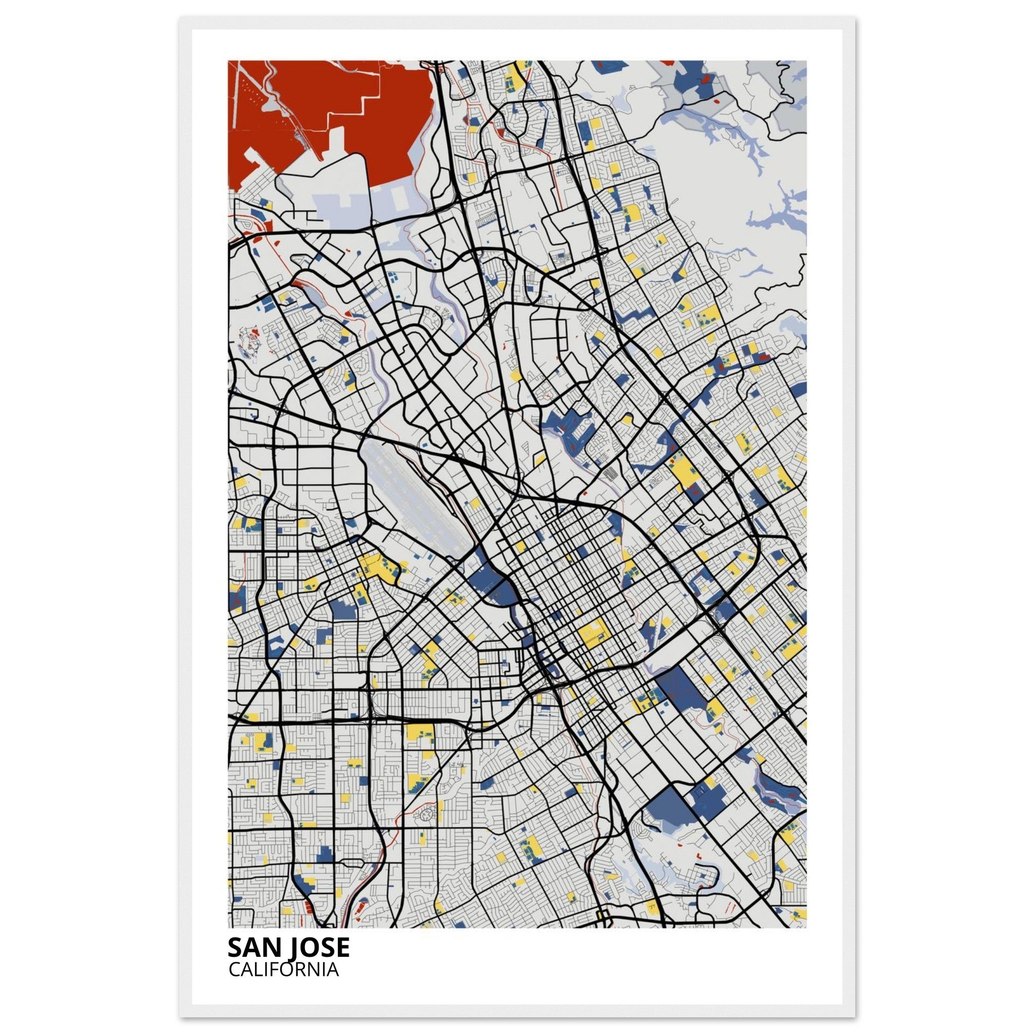 san jose map poster print