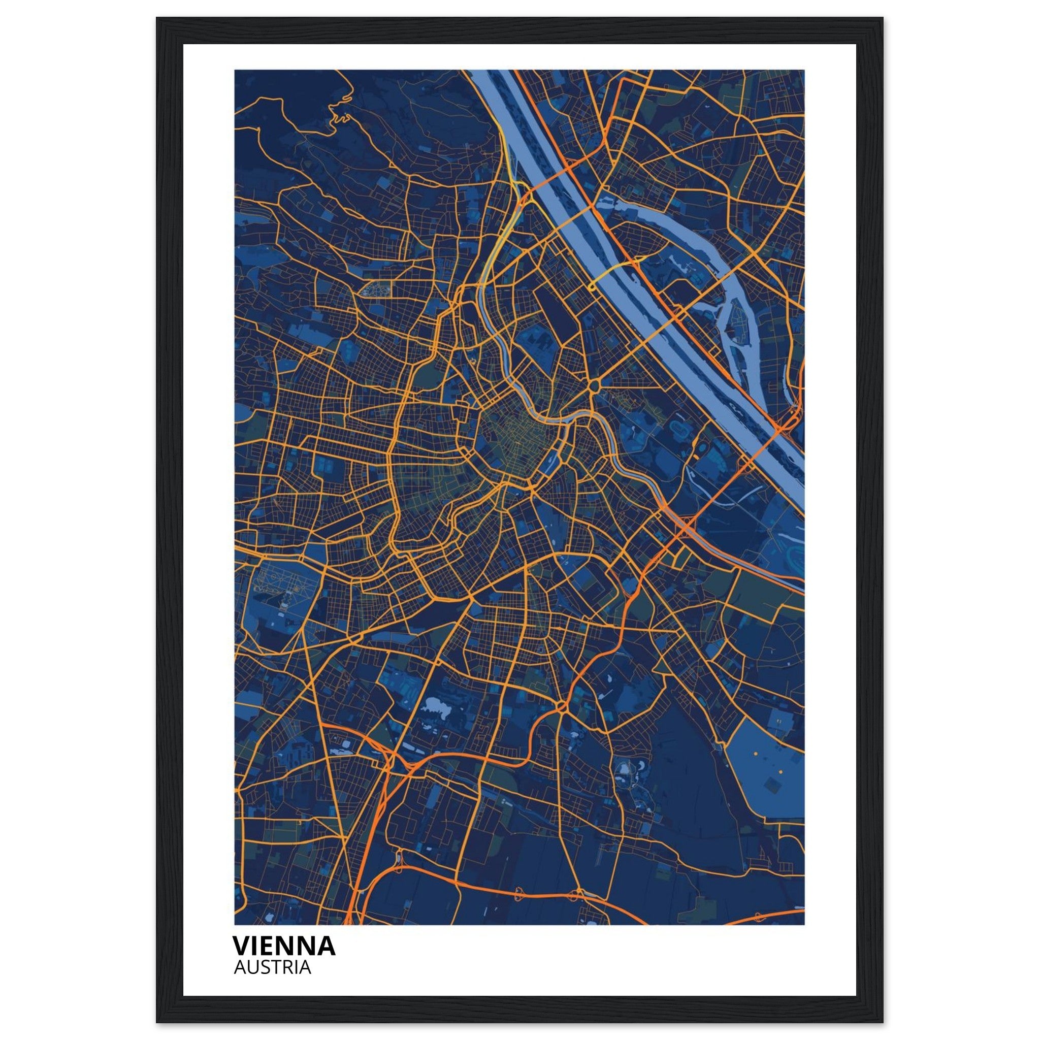 Vienna Austria City Map Poster | Custom Map Art Print - Ink And Atlas