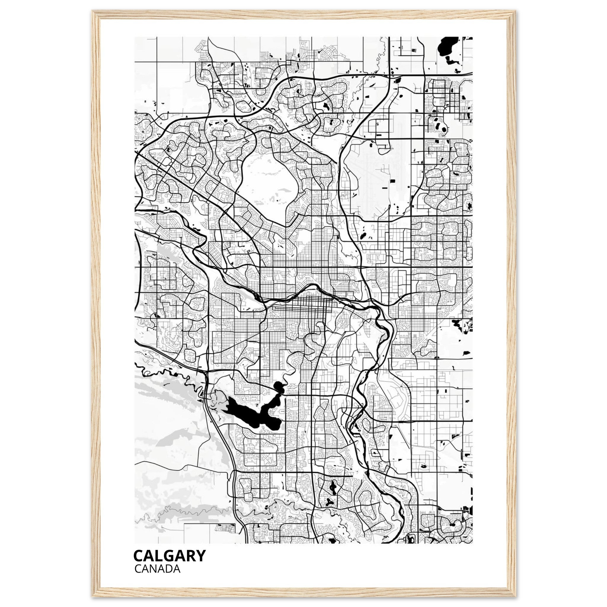 Calgary Canada City Map Poster | Custom Map Art Print - Ink And Atlas