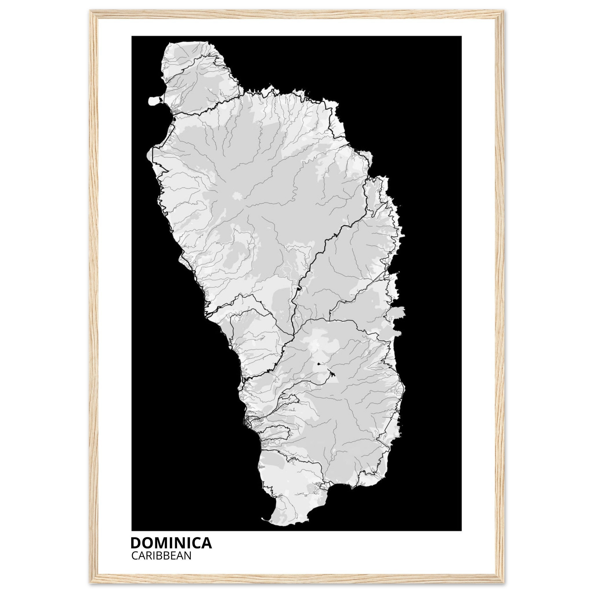 Dominica Caribbean City Map Poster | Custom Map Art Print - Ink And Atlas
