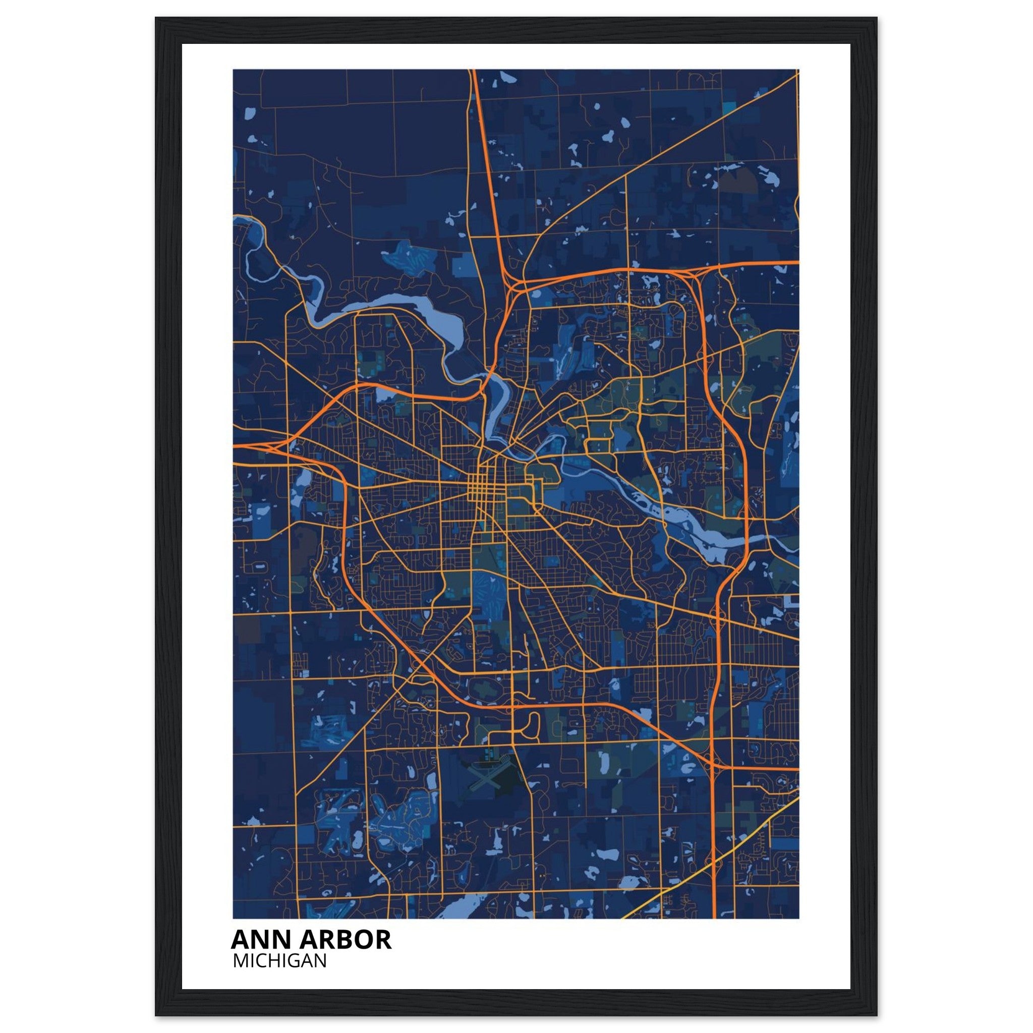 Ann Arbor Michigan City Map Poster | Custom Map Art Print - Ink And Atlas