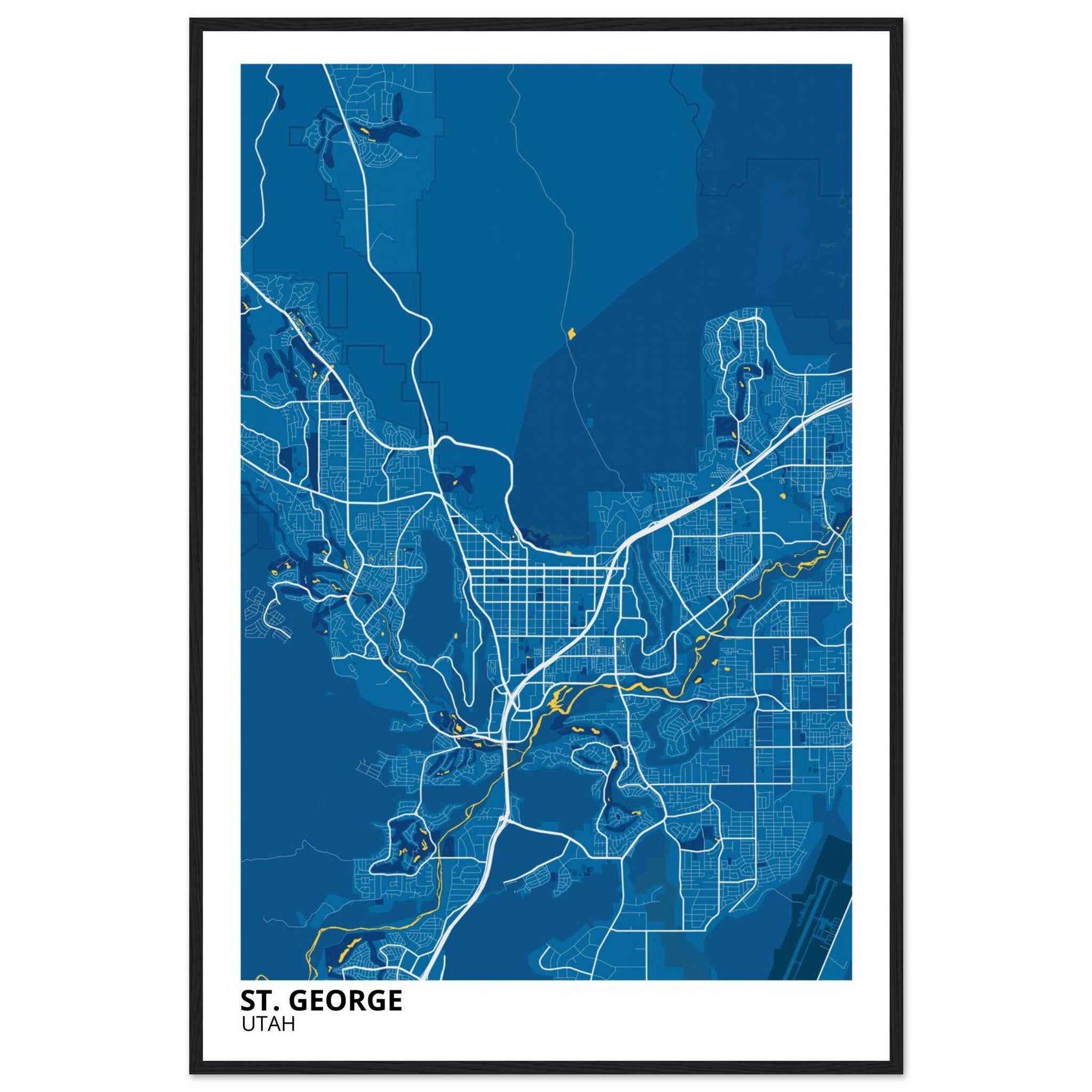 St. George Utah City Map Poster | Custom Map Art Print - Ink And Atlas