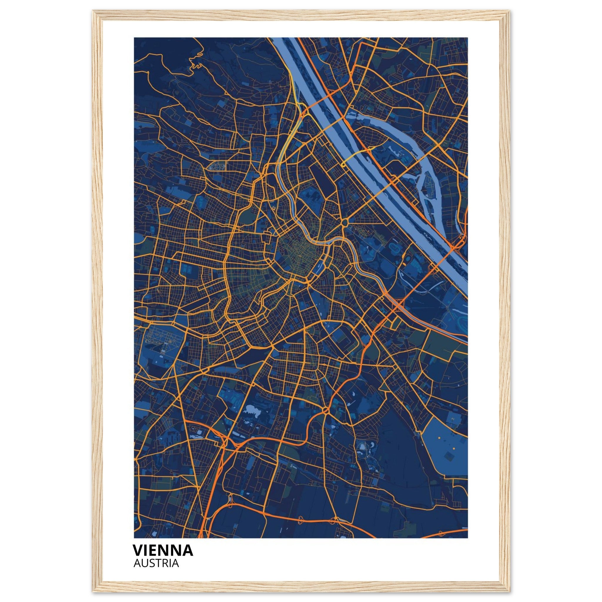 Vienna Austria City Map Poster | Custom Map Art Print - Ink And Atlas