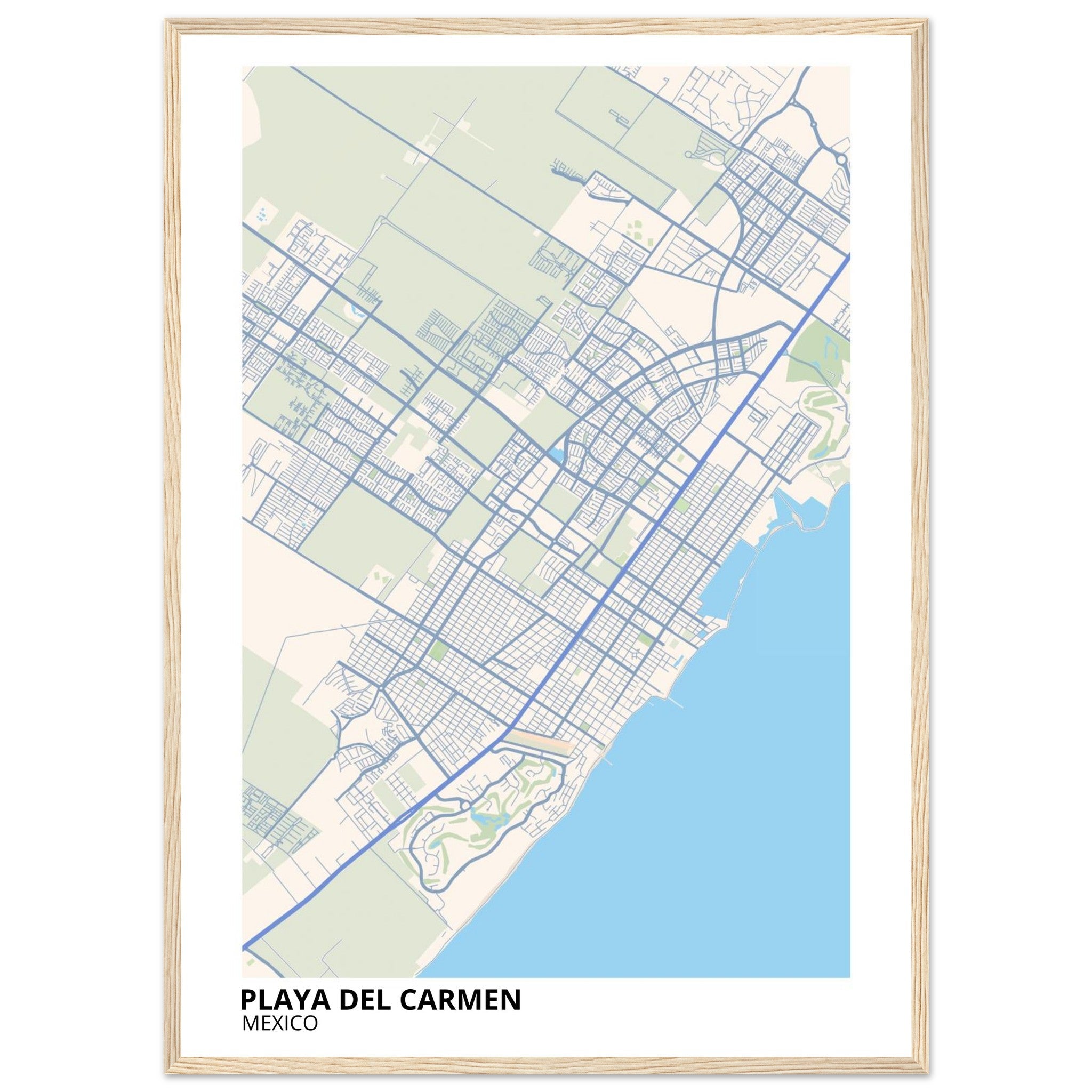 Playa Del Carmen Mexico City Map Poster | Custom Map Art Print - Ink And Atlas