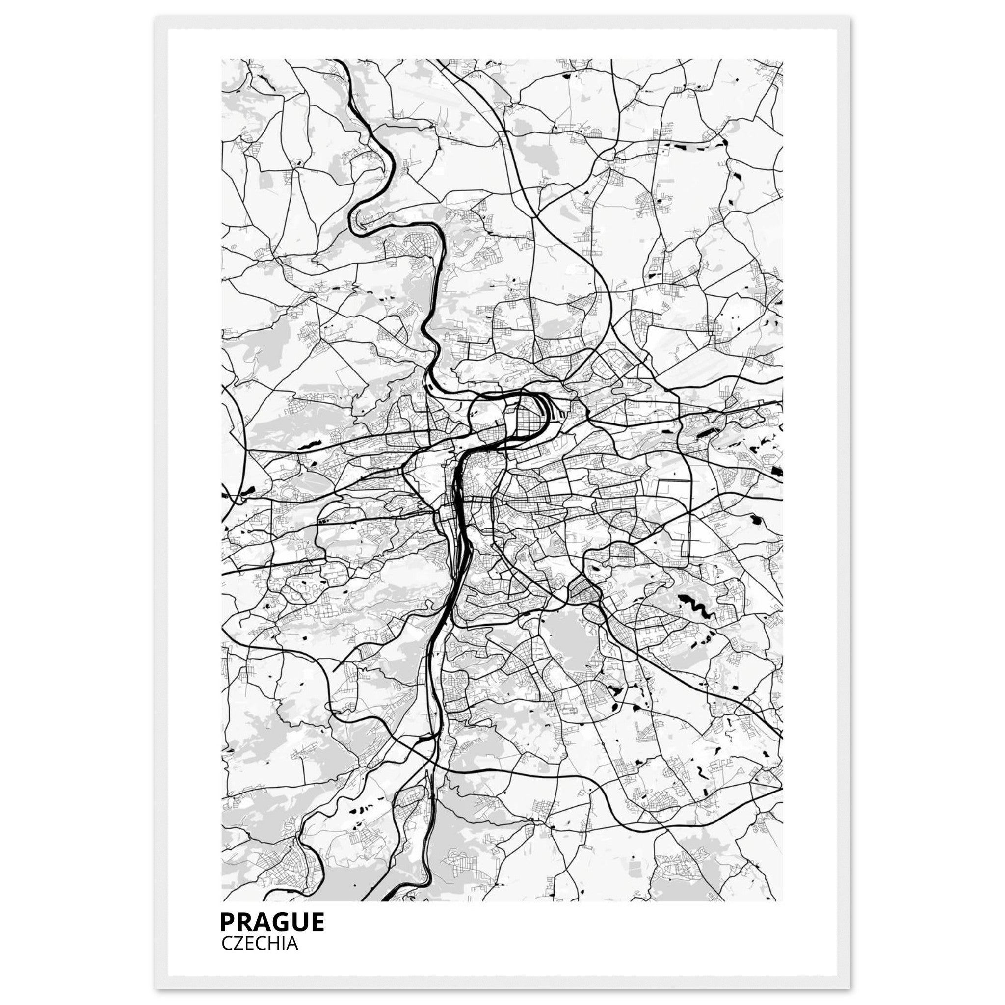 Prague Czechia City Map Poster | Custom Map Art Print - Ink And Atlas