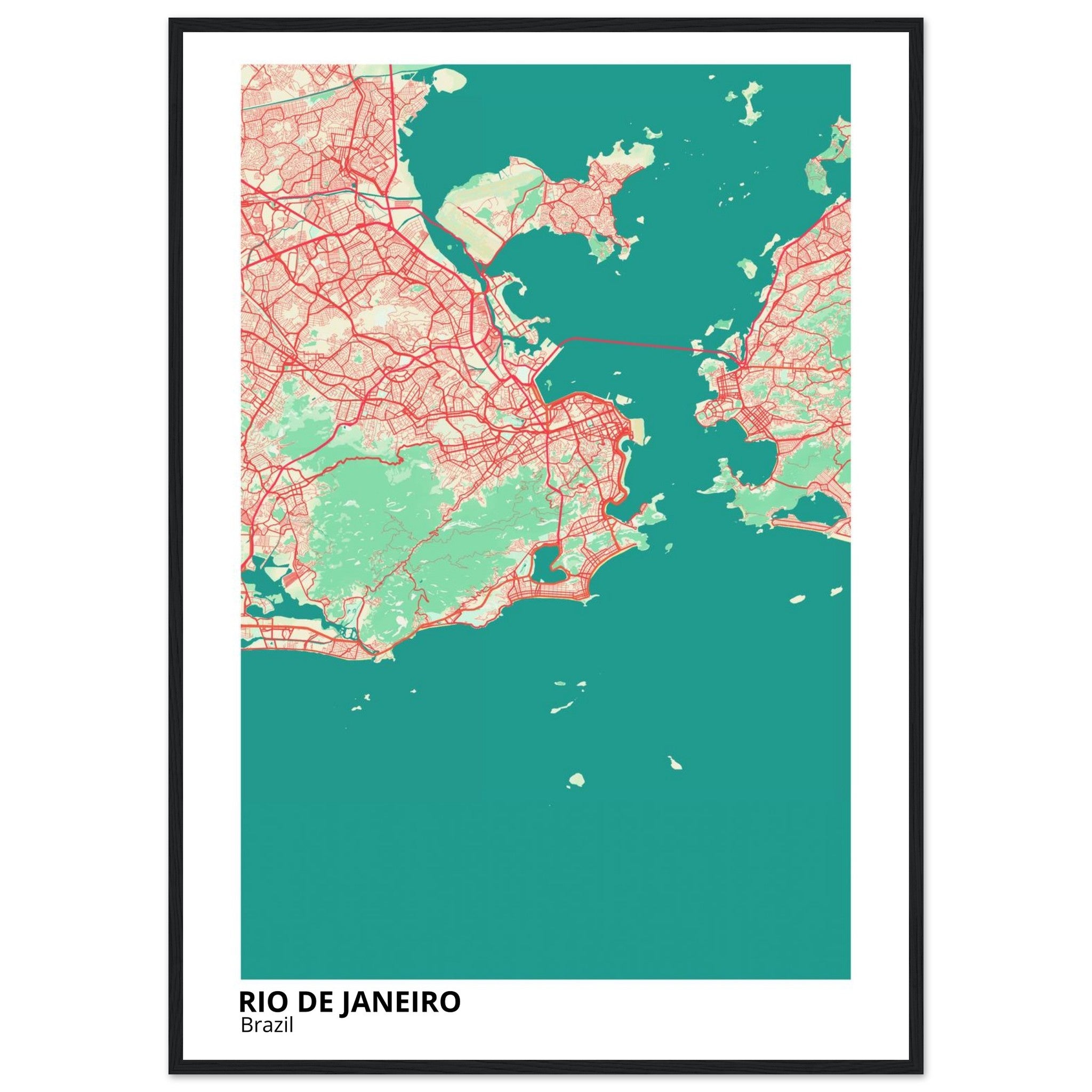 Rio De Janeiro Brazil City Map Poster | Custom Map Art Print - Ink And Atlas