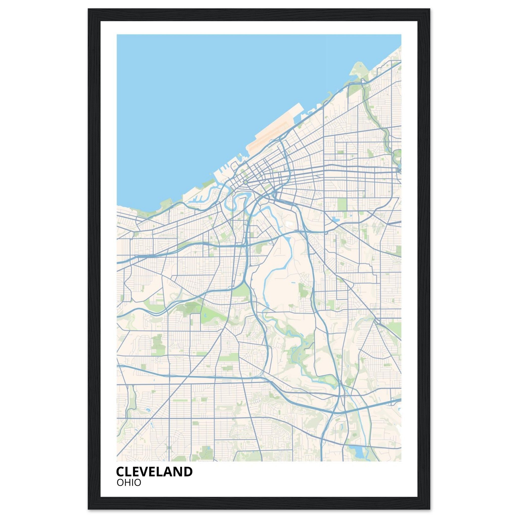 cleveland map poster print
