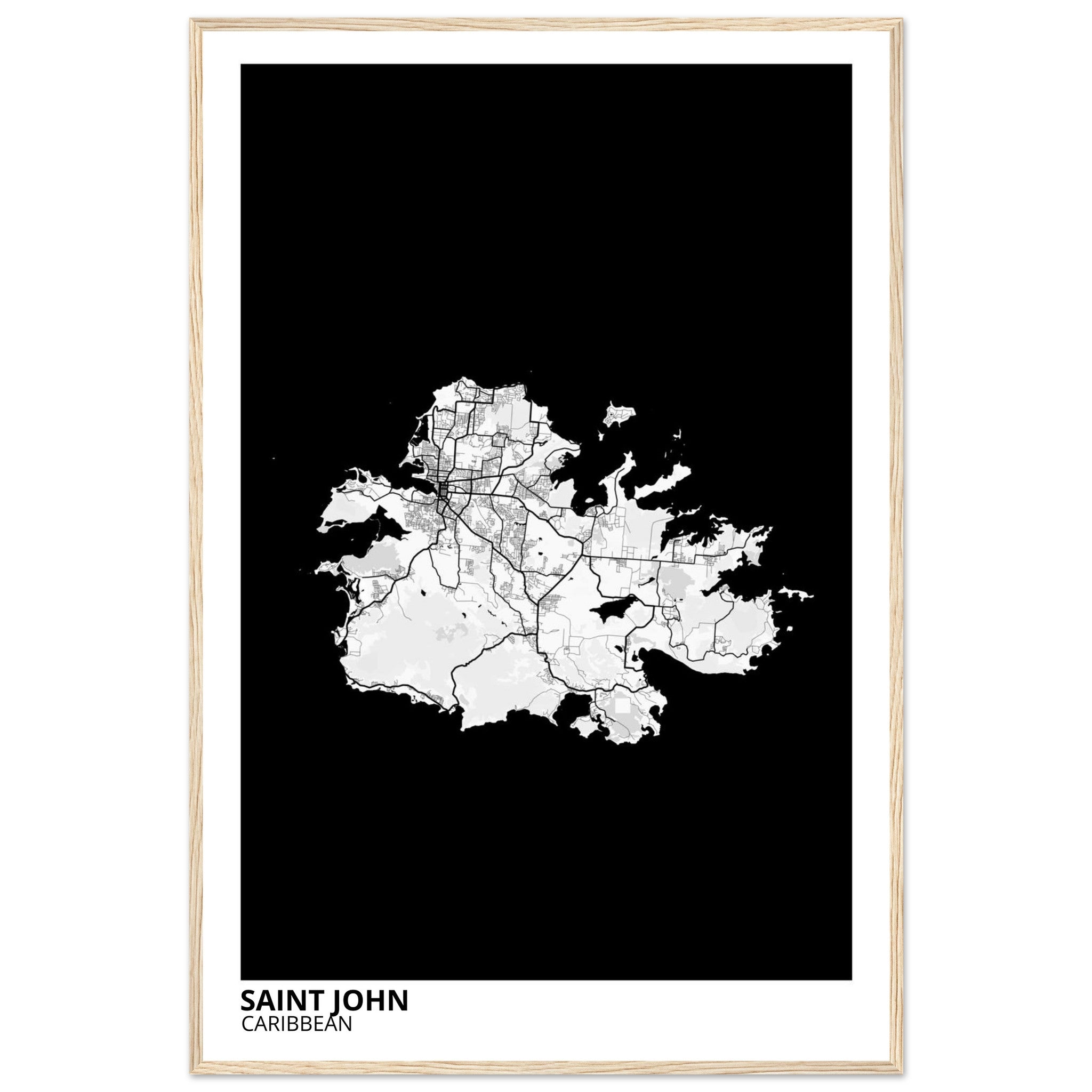 Saint John Caribbean City Map Poster | Custom Map Art Print - Ink And Atlas