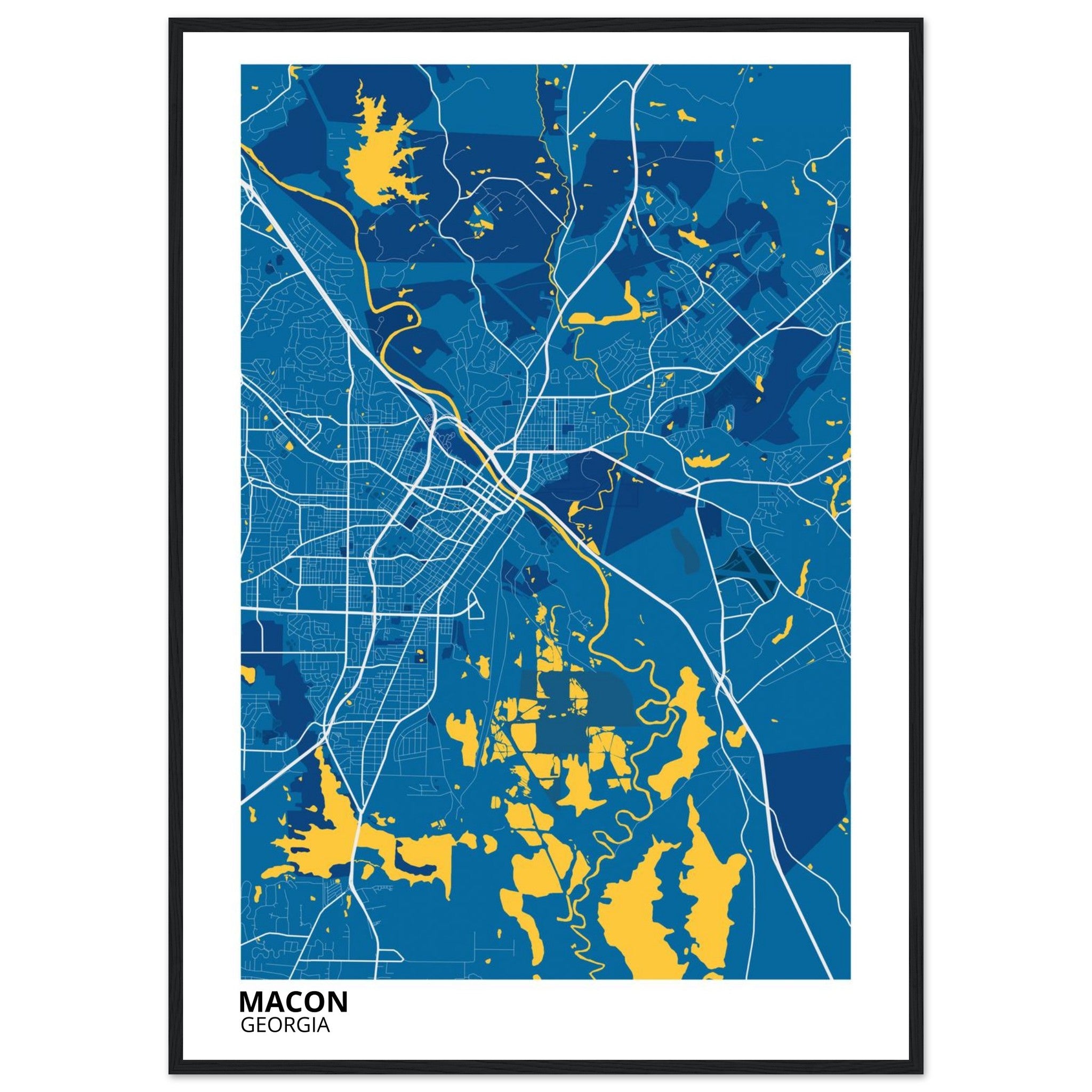 Macon Georgia City Map Poster | Custom Map Art Print - Ink And Atlas
