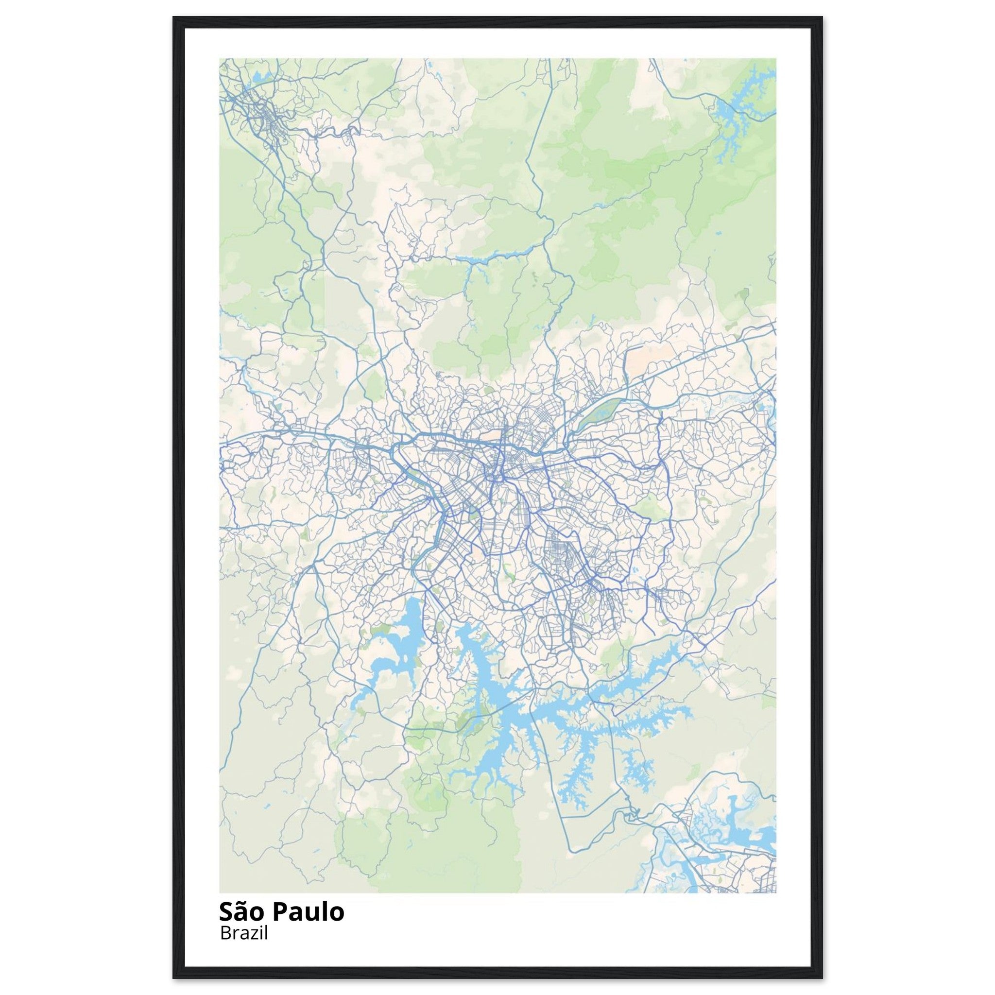 Sao Paulo Brazil City Map Poster | Custom Map Art Print - Ink And Atlas