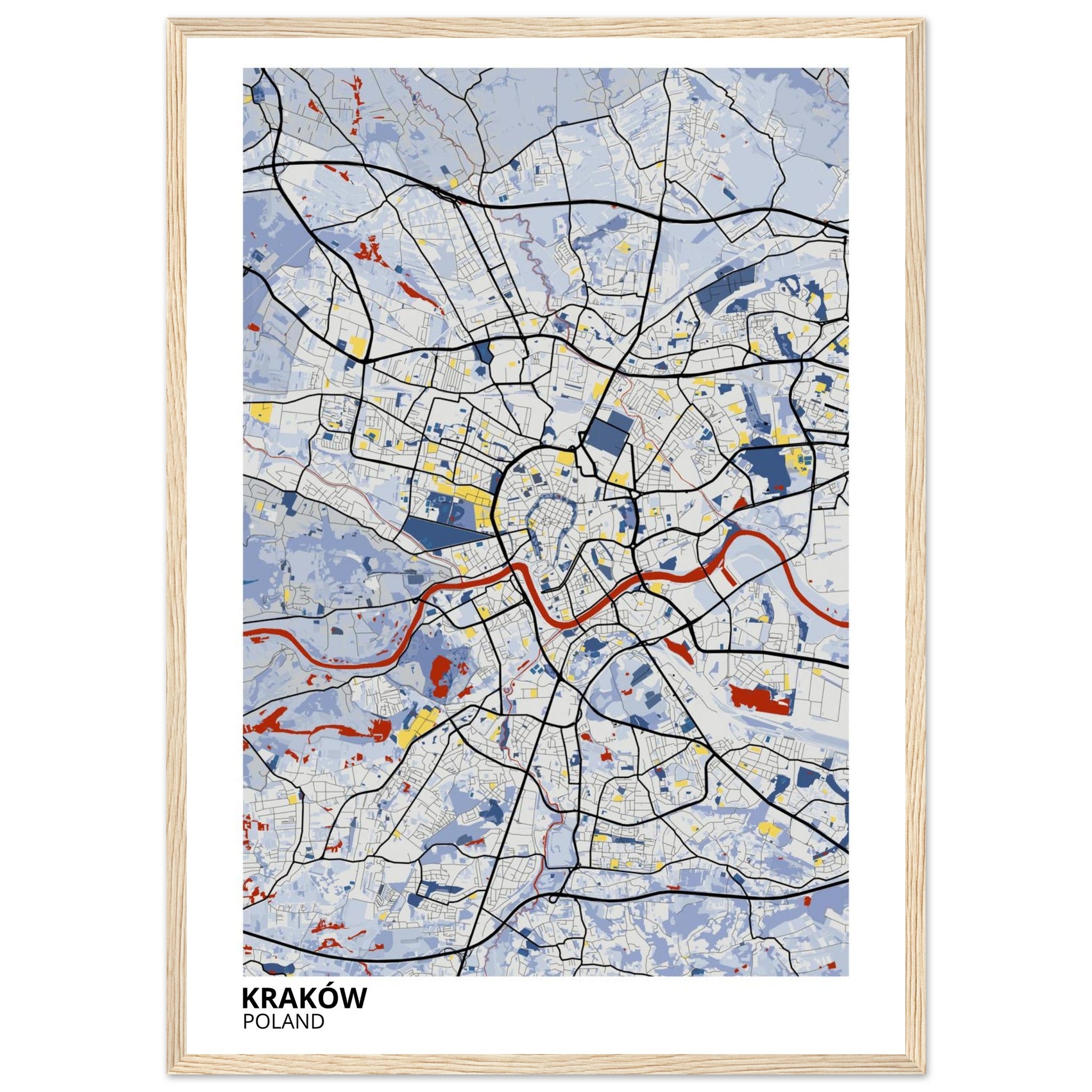 Krakow Poland City Map Poster | Custom Map Art Print - Ink And Atlas