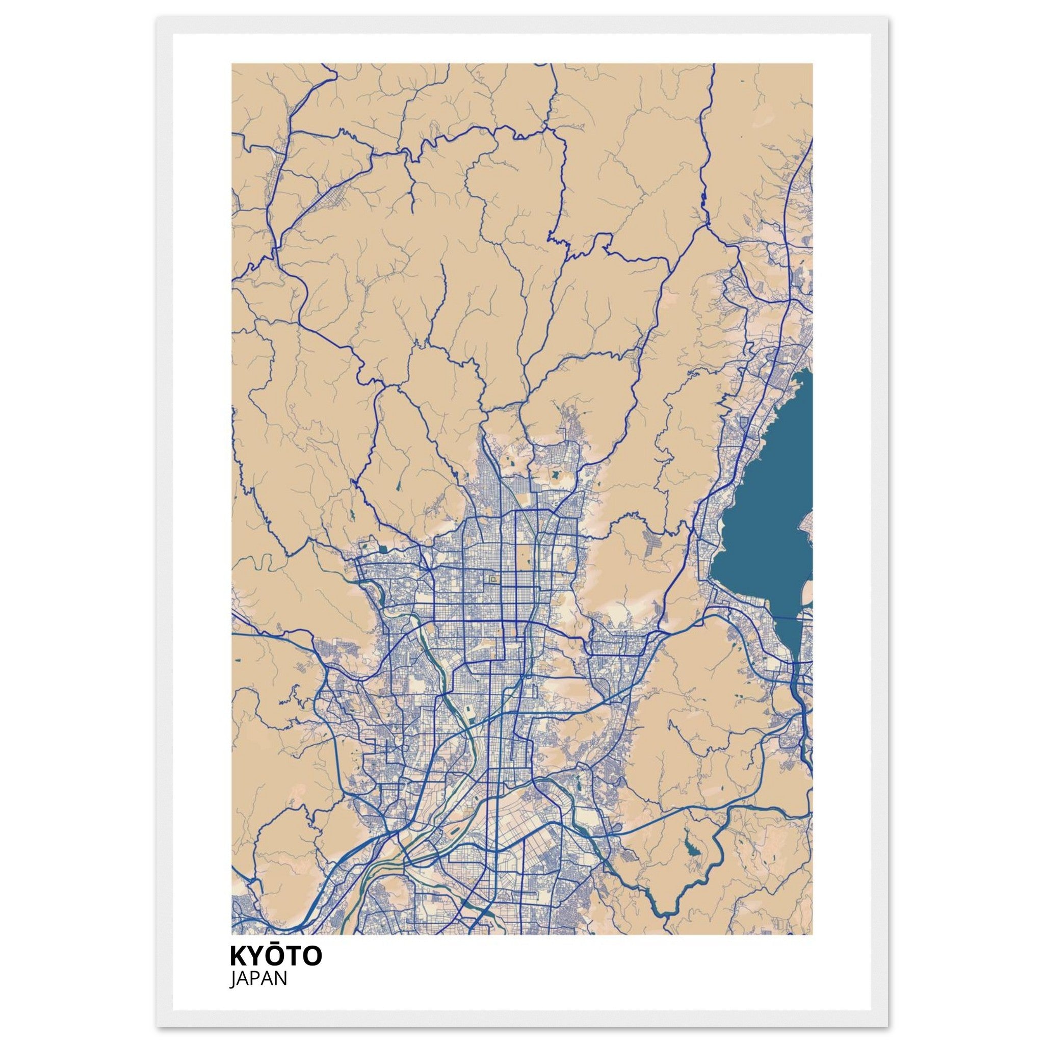 Kyoto Japan City Map Poster | Custom Map Art Print - Ink And Atlas