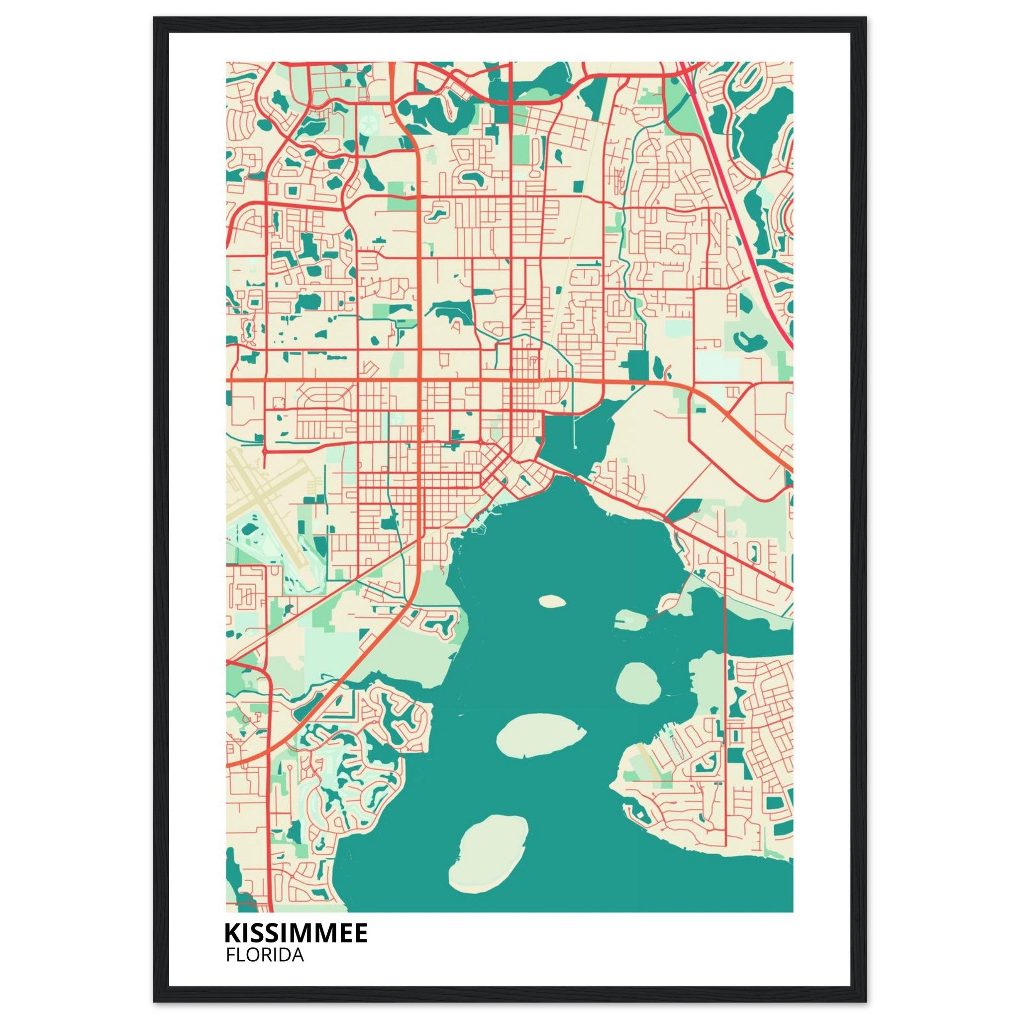 Kissimmee Florida City Map Poster | Custom Map Art Print - Ink And Atlas