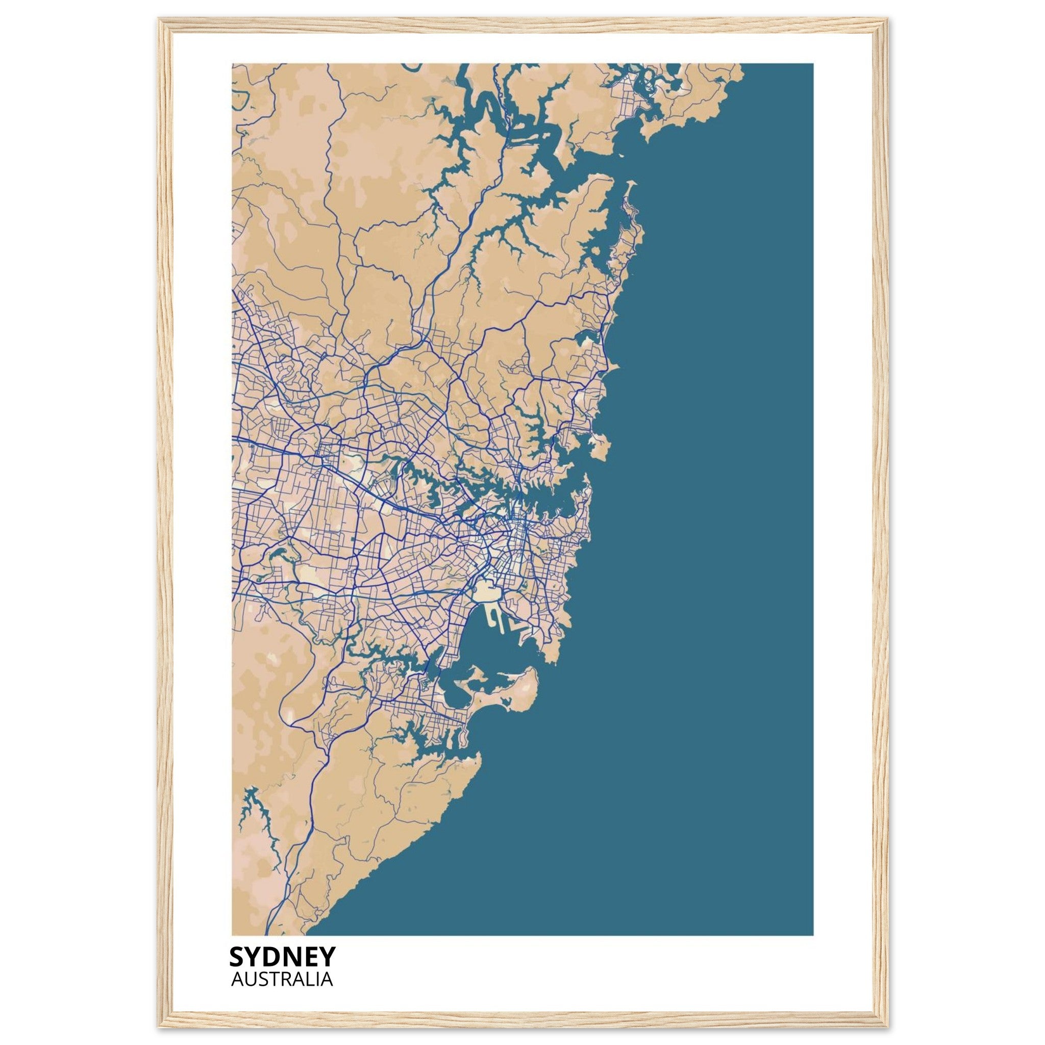 Sydney Australia City Map Poster | Custom Map Art Print - Ink And Atlas