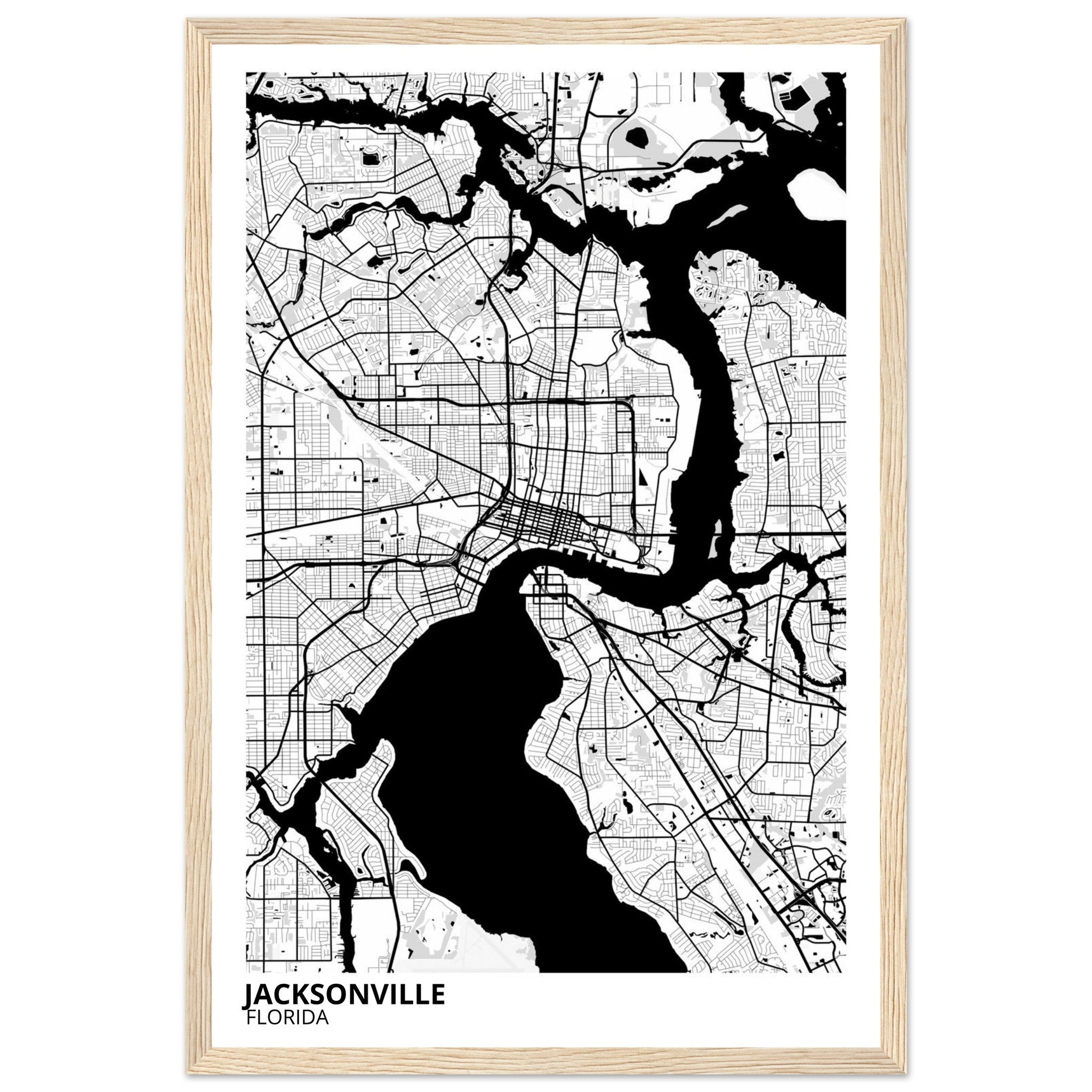 jacksonville map poster print