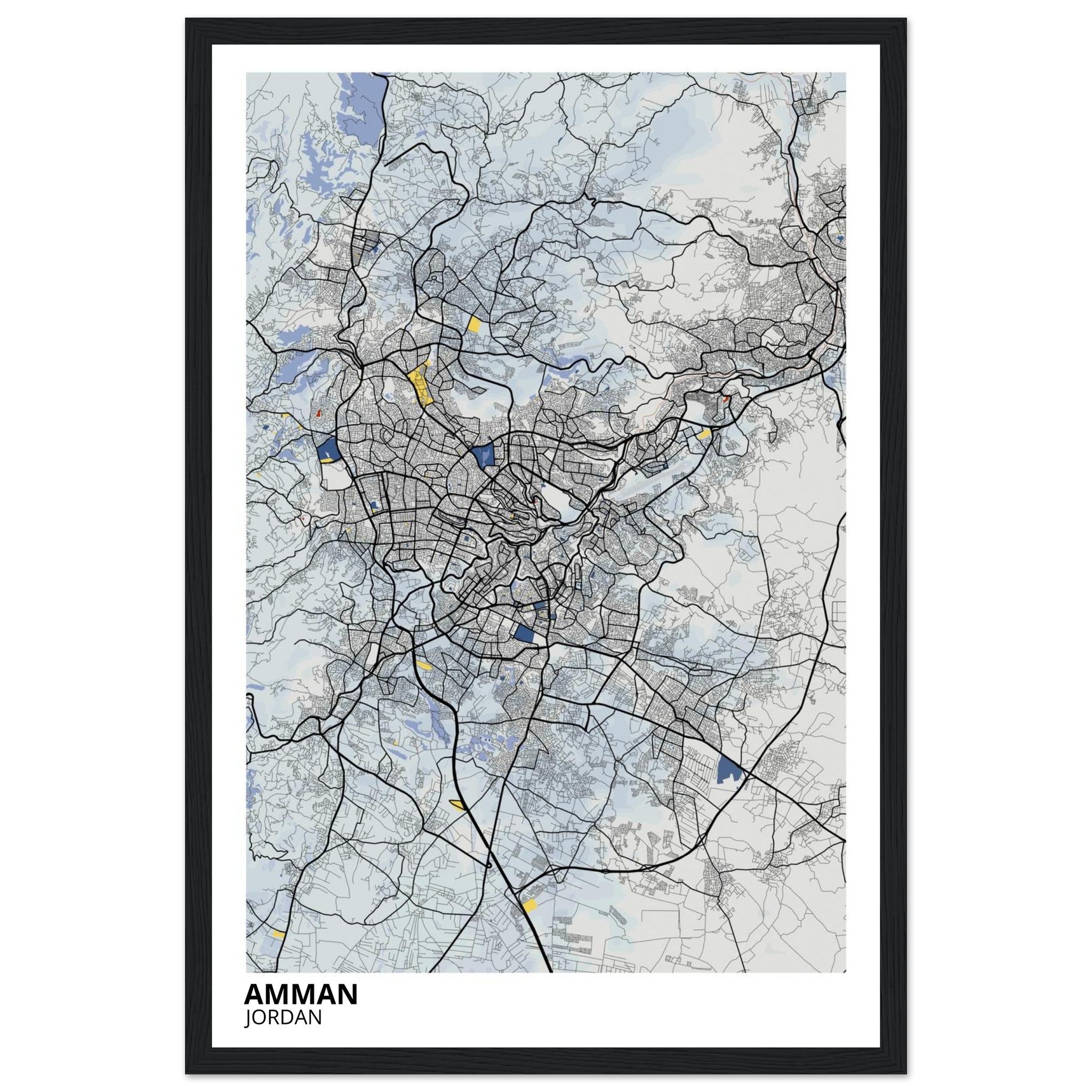 Amman Jordan City Map Poster | Custom Map Art Print - Ink And Atlas