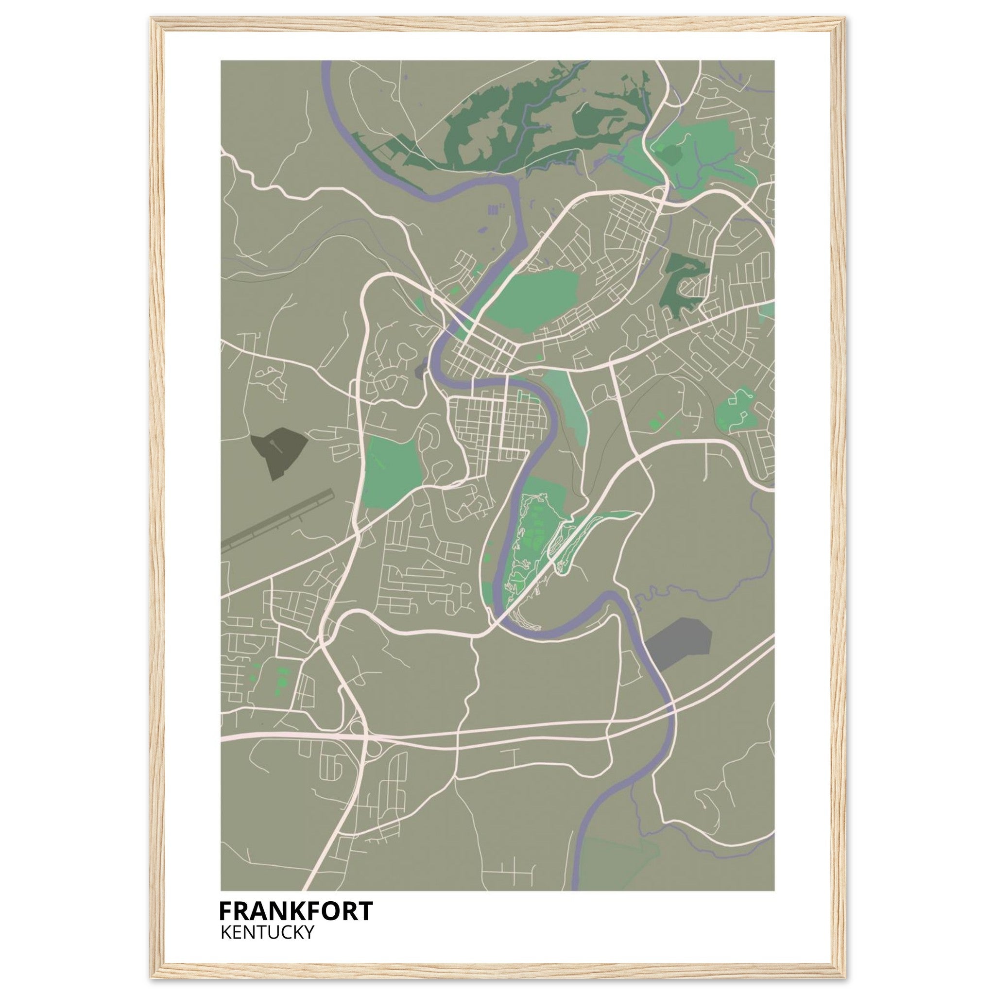 frankfort map poster print