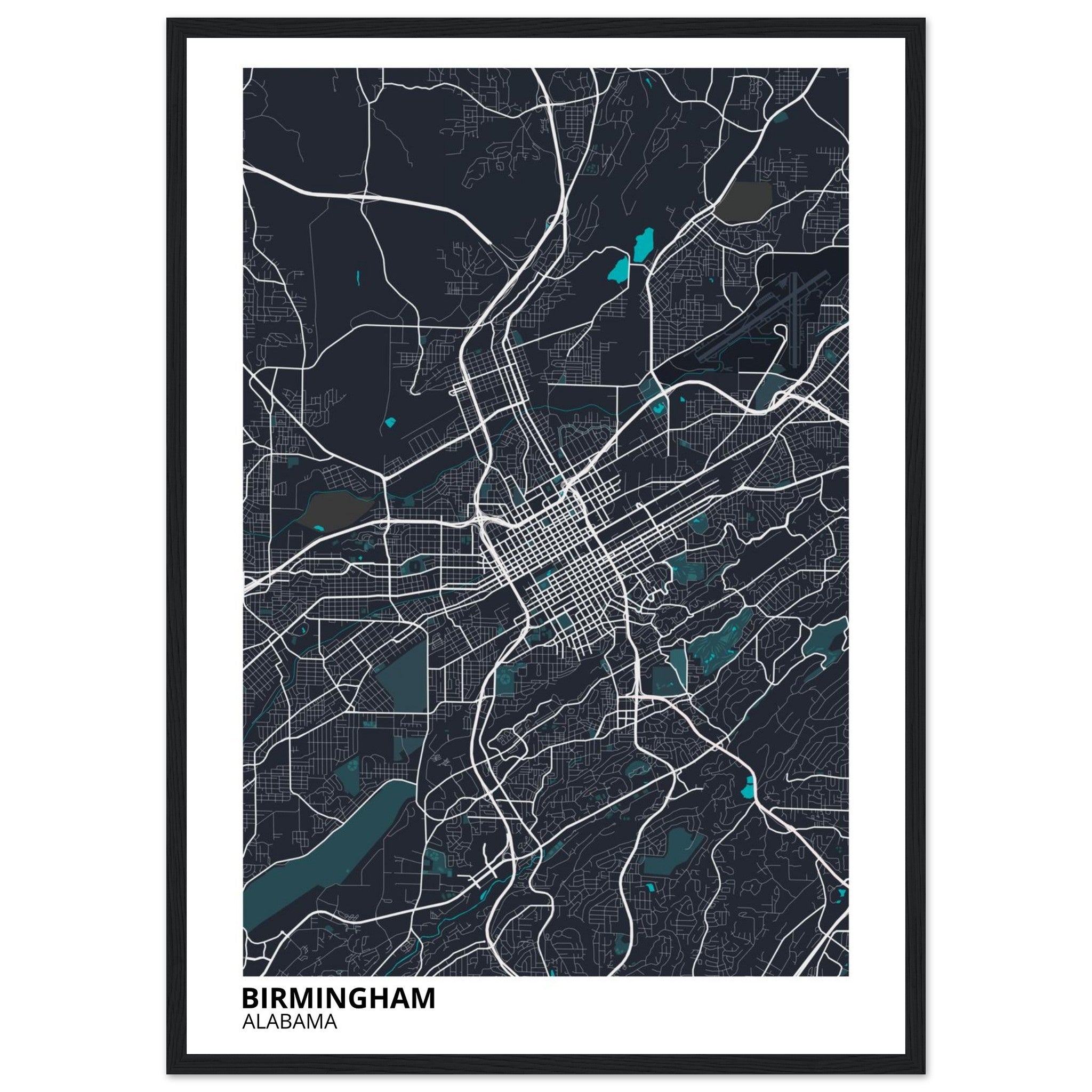 birmingham map poster print