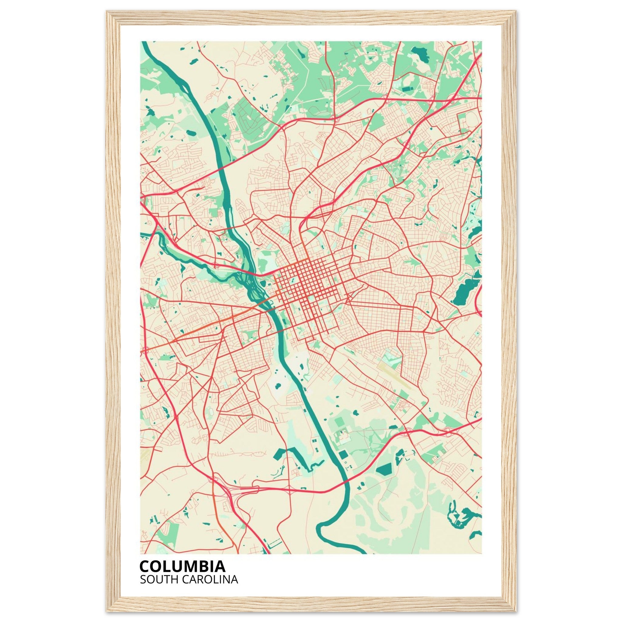 columbia map poster print